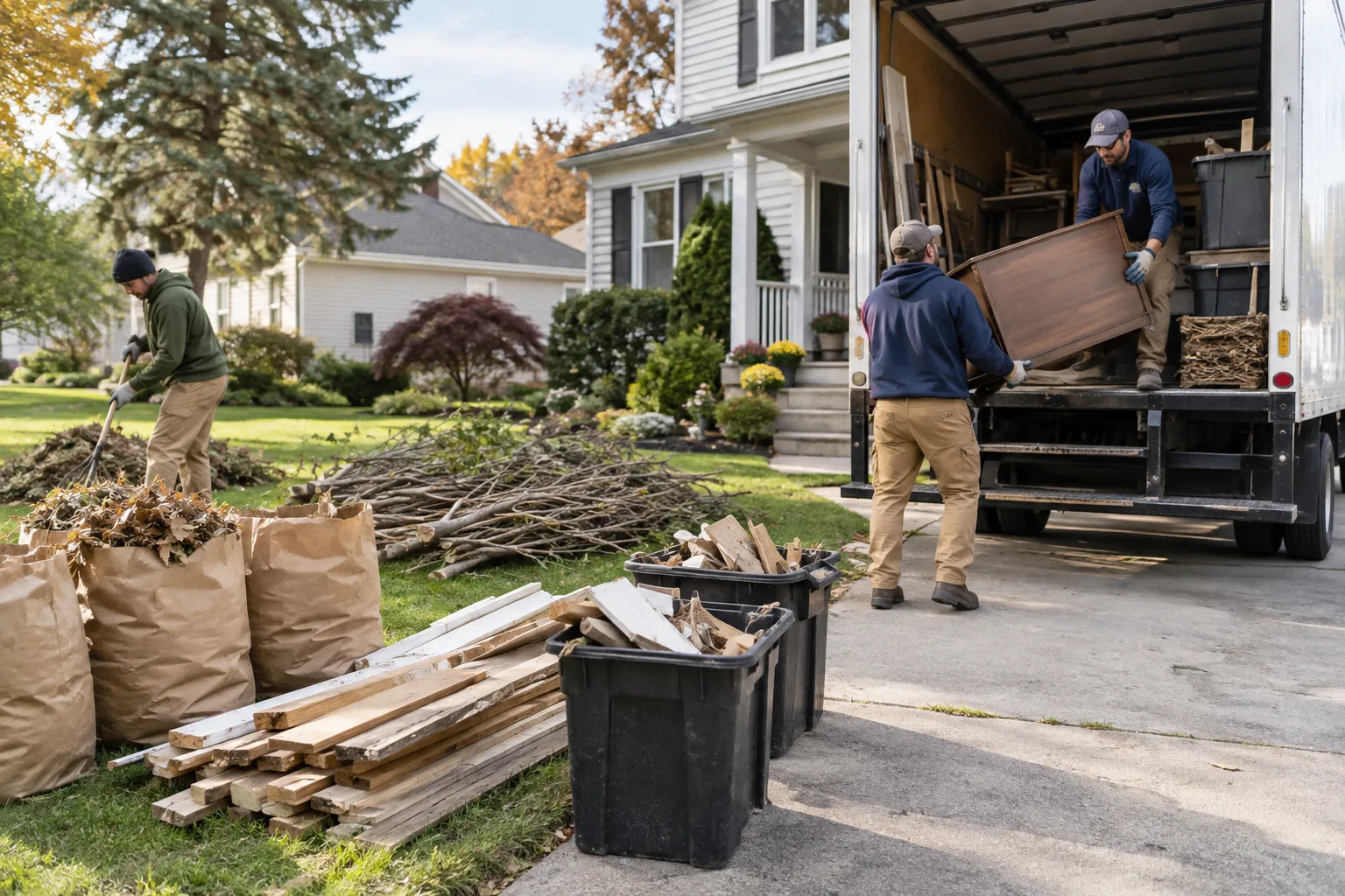 Preparation for separate hazardous items before property debris removal
